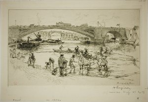 En el Puente Sully de Louis Auguste Lepère