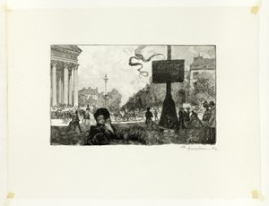 Esquina de la Rue Royale, lámina dieciséis de Le Long de la Seine et des Boulevards de Louis Auguste Lepère