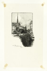Puente Saint-Michel, lámina doce de Le Long de la Seine et des Boulevards de Louis Auguste Lepère