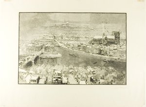 París bajo la nieve, vista desde la Torre de Saint-Gervais