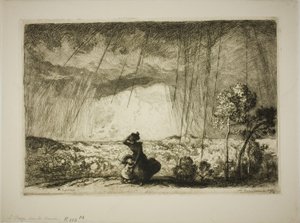 Tormenta en la duna de Louis Auguste Lepère