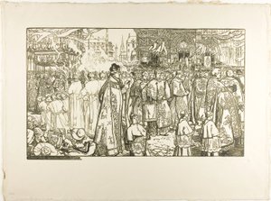 Procesión del Corpus Christi, Nantes de Louis Auguste Lepère