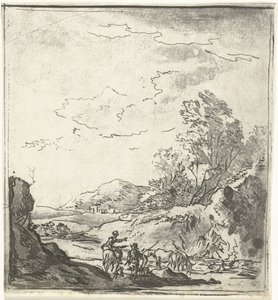 Paisaje con jinete y pastor de Louis Bernard Coclers