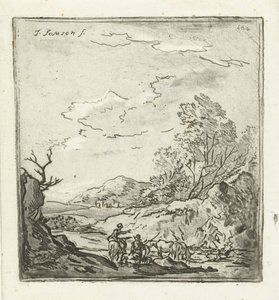 Paisaje con jinete y pastor de Louis Bernard Coclers