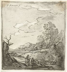 Paisaje con jinete y pastor de Louis Bernard Coclers
