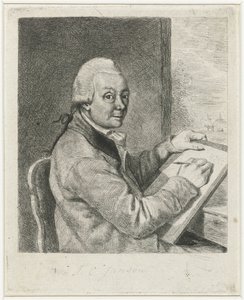Retrato del artista Johannes Janson, dibujo