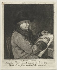 Retrato del artista Johannes Janson, dibujo