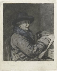 Retrato del artista Johannes Janson, dibujo