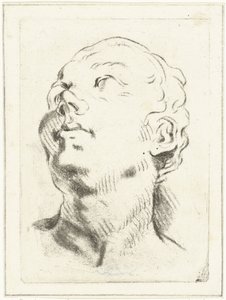 Hoja de estudio con cabeza, mirando hacia arriba. de Louis Bernard Coclers