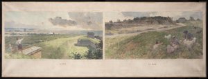 Boceto del Ayuntamiento de Bagnolet: Dos vistas de los alrededores de Bagnolet (norte y sur)