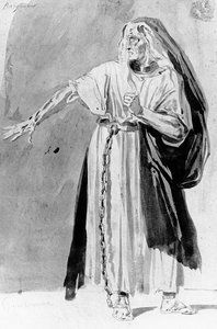 Diseño de vestuario para Los Burgraves de Victor Hugo, c. 1843 de Louis Boulanger