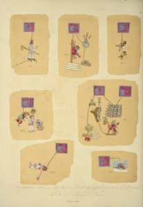 Fragmentos de Pinturas Jeroglíficas Aztecas, del Códice Telleriano-Remensis, ilustración de 