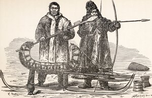 Buriatos nativos de la República de Buriatia, Rusia, de De París a Pekín sobre las nieves siberianas de Victor Meignan, grabado por Smeeton-Tilly de Louis Breton