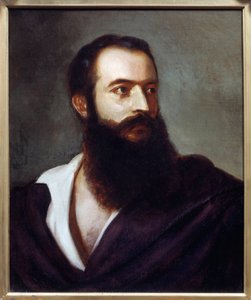 Retrato de Felice Orsini (1819 - 1858) autor del atentado del 14 de enero de 1858 contra Napoleón III. Pintura de Louis Bucheister (? -1881), Italia. Óleo sobre lienzo. Dimensiones: 0,47 x 0,38m. París, Museo Carnavalet de Louis Buchheister