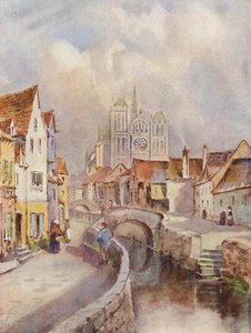 Vista de Amiens, con la Catedral a lo lejos de Louis Burleigh Bruhl