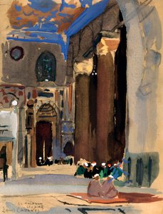 Interior de la Mezquita del Sultán Kalaoun, El Cairo, Egipto, 1928 de Louis Cabanes