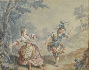 Marie Allard y Jean Dauberval en el ópera-ballet Silvie