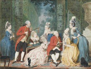 Sociedad en el Palais Royal, ca. 1775 de Louis Carrogis dit Carmontelle
