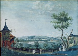 El Hermitage y el viejo castillo en el parque de Le Raincy, 1754-93 de Louis Carrogis dit Carmontelle