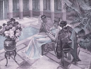 Tito y Gisipo, ilustración del Decamerón de Boccaccio publicado por Navarre Society 1930