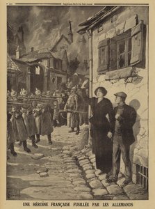 Crímenes de guerra alemanes: una joven fusilada por un pelotón de fusilamiento en un pueblo francés, Primera Guerra Mundial de Louis Charles (after) Bombled