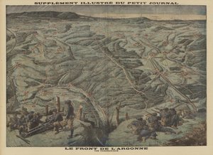 Vista panorámica del sector del Bosque de Argonne del Frente Occidental, Primera Guerra Mundial