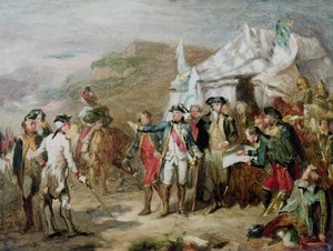 Boceto para la batalla de Yorktown, 1 al 17 de octubre de 1781, c.1836