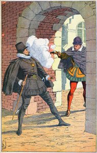 Asesinato de Guillermo I el Taciturno en Delft en 1584 de Louis Charles Bombled