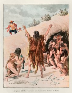 Bombled Louis; El piloto Chedotel encontró la Isla Sable abandonada en 1603 (supervivientes de la expedición de 1598 del Marqués de la Roche, en una isla cerca de Terranova); Historia de Nueva Francia de Eugene Guenin - 1900 - Coll, Parte de Louis Charles Bombled