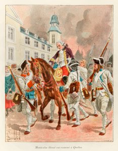 Bombled Louis; General Louis Joseph de Montcalm herido fue devuelto a Quebec después de la Batalla de las Llanuras de Abraham el 13 de septiembre de Louis Charles Bombled