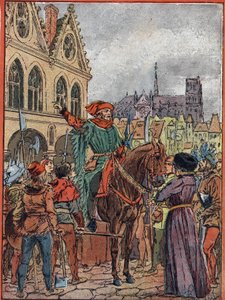 Etienne Marcel, preboste de los comerciantes (1315-1358) adquiriendo la Maison des Pillars en la Plaza de Greve en julio de 1357 de Louis Charles Bombled