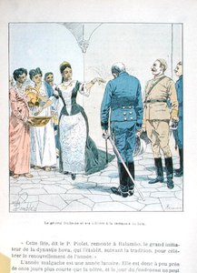General Duchesne y sus oficiales en la ceremonia del baño de la Reina Ranavalona III (1862-1917), de 