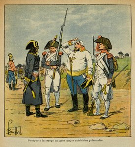 Durante la campaña italiana, Bonaparte interroga a un oficial prisionero austríaco, de la colección privada de Louis Charles Bombled