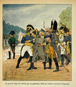 El general Rapp arrestando al joven Stabs, quien quería asesinar al emperador Napoleón, del libro 