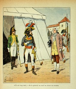 Ilustración de Louis Bombled del libro “El Memorial de Santa Helena” de Emmanuel de Las Cases: El representante de Venecia intenta negociar con Bonaparte de Louis Charles Bombled