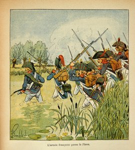 Ilustración de Louis Bombled del libro “El Memorial de Santa Helena” de Emmanuel de Las Cases: El ejército francés pasa el Piave durante la campaña italiana de Louis Charles Bombled