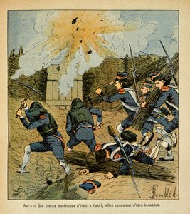 Ilustración de Louis Bombled del libro “El Memorial de Santa Helena” de Emmanuel de Las Cases: Asedio de una ciudad