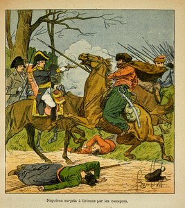 Ilustración de Louis Bombled del libro “El Memorial de Santa Helena” de Emmanuel de Las Cases: Napoleón sorprendido en Brienne por cosacos de Louis Charles Bombled