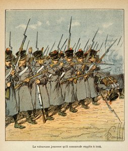 Ilustración de Bombled Louis (1862-1927) del libro “El Memorial de Santa Elena” de Conde Emmanuel de Las Cases (1766-1842): Los franceses durante la Batalla de Lützen en 1813, Colección privada de Louis Charles Bombled