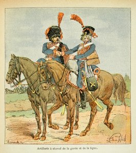 Artillería a caballo de la Guardia y la Línea, de la colección privada de Louis Charles Bombled