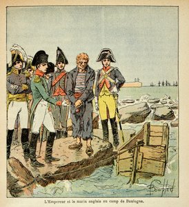 Un marinero inglés buscando unirse a su país liberado por el emperador en el campamento de Boulogne, de la colección privada de Louis Charles Bombled