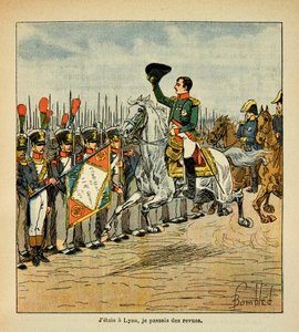Ilustración de Bombled Louis (1862-1927) del libro “El Memorial de Santa Helena” de Conde Emmanuel de Las Cases (1766-1842): El emperador Napoleón pasa revista a las tropas, Colección privada