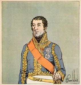 Ilustración de Bombled Louis (1862-1927) del libro “El Memorial de Santa Helena” de Conde Emmanuel de Las Cases (1766-1842): Retrato del mariscal Edouard Mortier (1768-1835), Duque de Trevise, Colección privada de Louis Charles Bombled