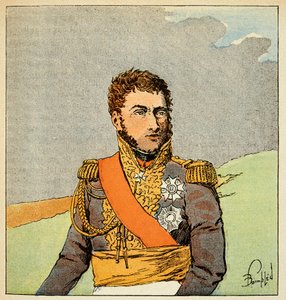 Ilustración de Louis Bombled (1862-1927) del libro “El Memorial de Santa Helena” de Emmanuel de Las Cases (1766-1842): Retrato del mariscal Louis Gabriel Suchet (1770-1826), Duque de Albufera, Colección Privada de Louis Charles Bombled