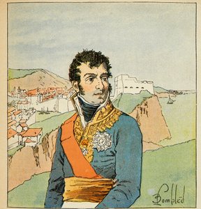 Ilustración de Louis Bombled (1862-1927) del libro “El Memorial de Santa Helena” de Emmanuel de Las Cases (1766-1842): Retrato del mariscal Auguste Frederic Louis (Auguste-Frederic-Louis) de Marmont (1774-1852), Duque de Ragusa, Colección Privada de Louis Charles Bombled