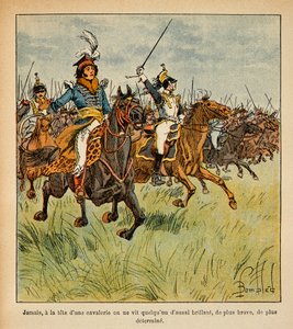 Joachim Murat (1767-1815) cargando al frente de su caballería, de la colección privada de Louis Charles Bombled