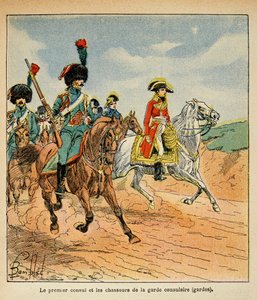 El Primer Cónsul y los cazadores de la Guardia Consular, de la colección privada de Louis Charles Bombled