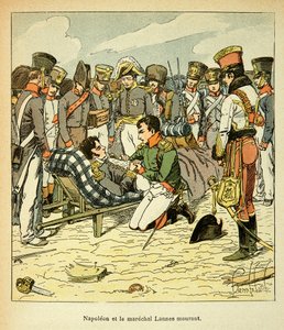 Muerte del mariscal Jean Lannes (1769-1809), el emperador Napoleón tiene sus costados, de la colección privada de Louis Charles Bombled