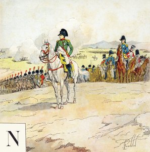 Letra N: Napoleón, "Seré soldado" - Alfabeto militar de Louis Charles Bombled