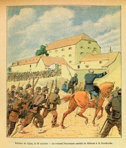 El ejército oriental de Eugene Sergeant, conocido como Grenest, ilustrado por Louis Bombled: defensa de la ciudad de Dijon el 30 de octubre